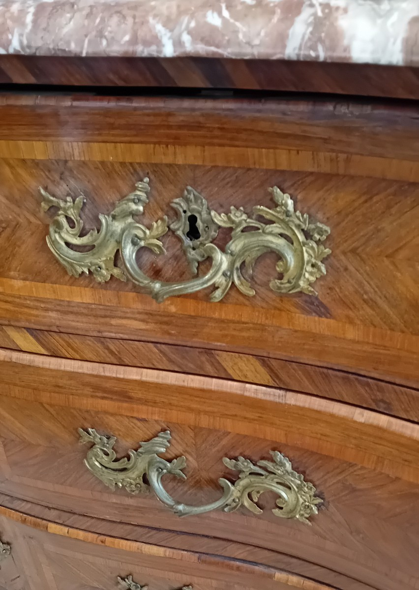 antico cassettone Luigi XIV in ebano violetto e legno di rosa-photo-2