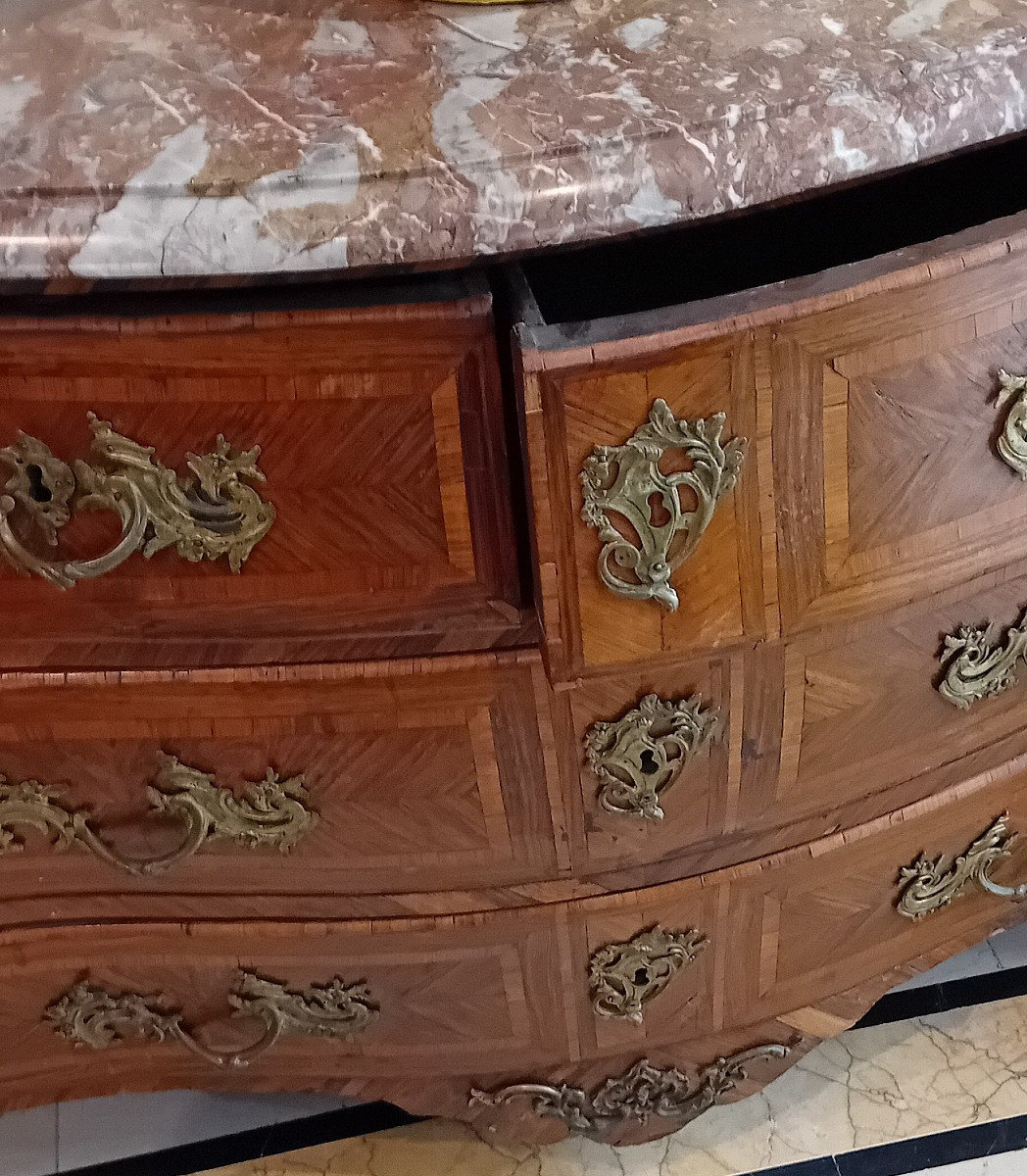 antico cassettone Luigi XIV in ebano violetto e legno di rosa-photo-3