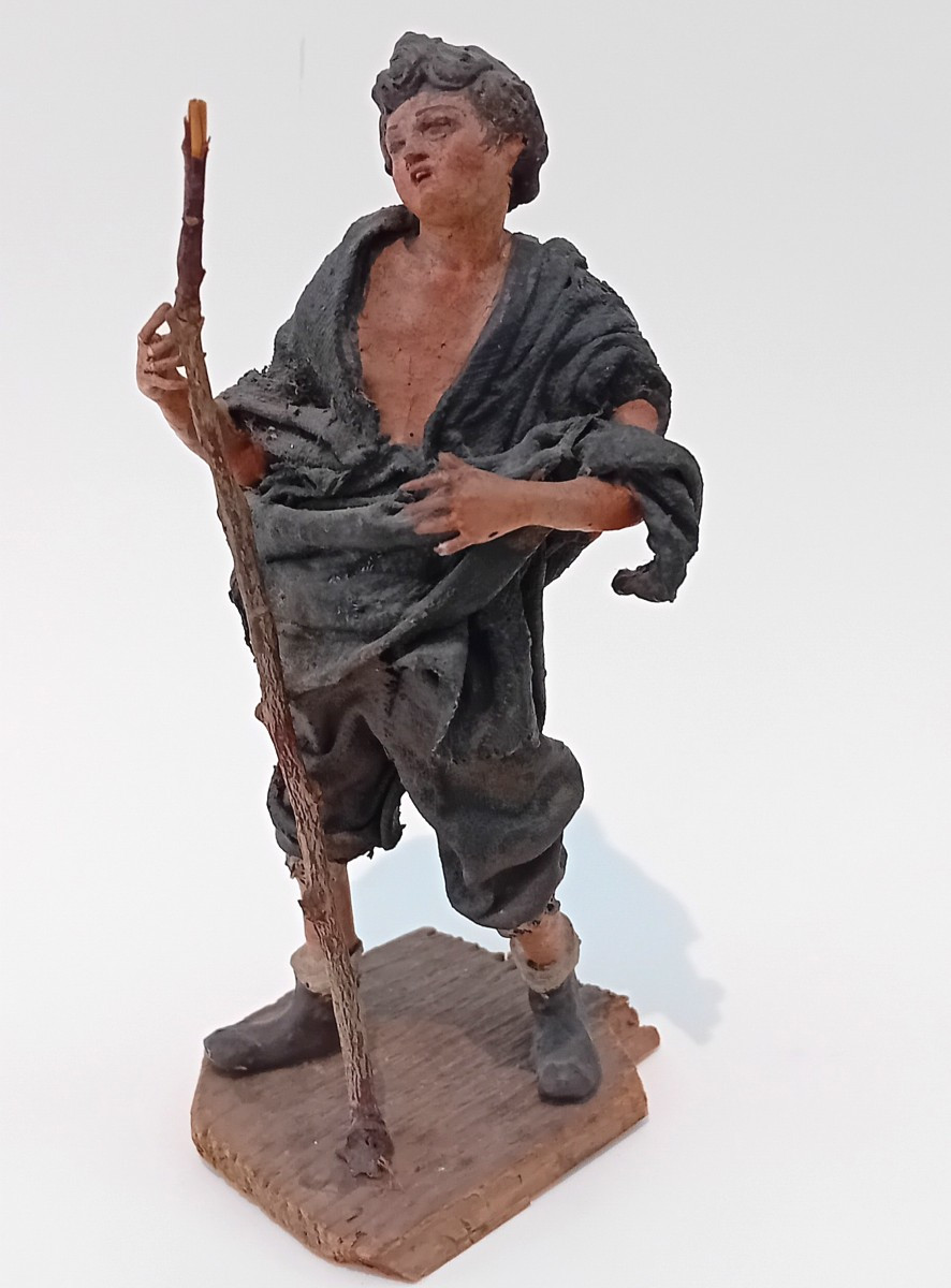 antico pastorello,  personaggio di presepe, di Giovanni Matera