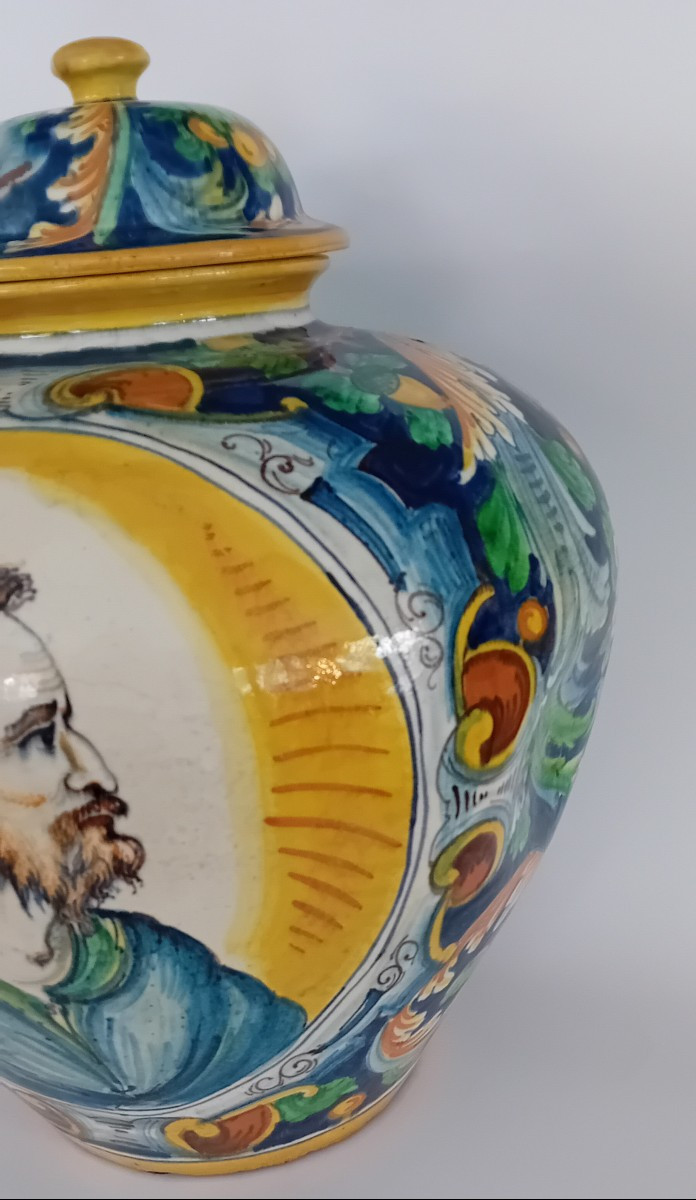 Grande vaso antico in maiolica , Caltagirone,Sicilia XIX ° secolo-photo-3