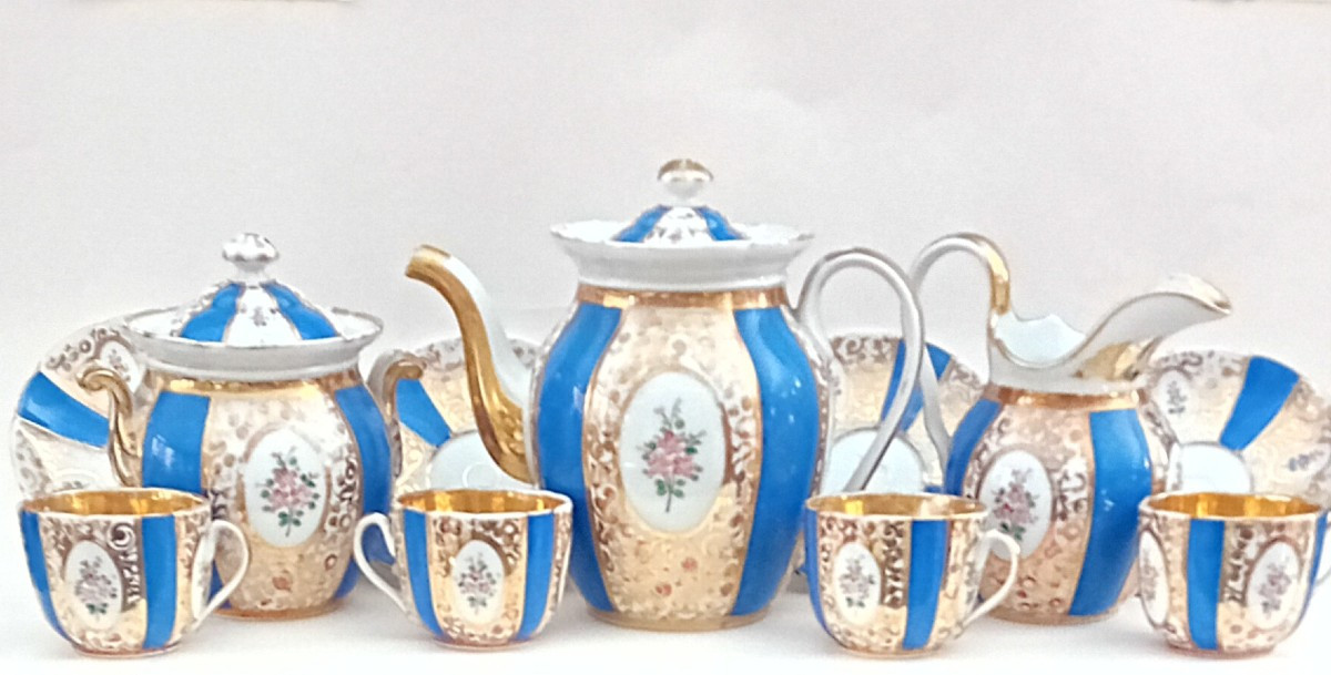 antico servizio di the francese in porcellana