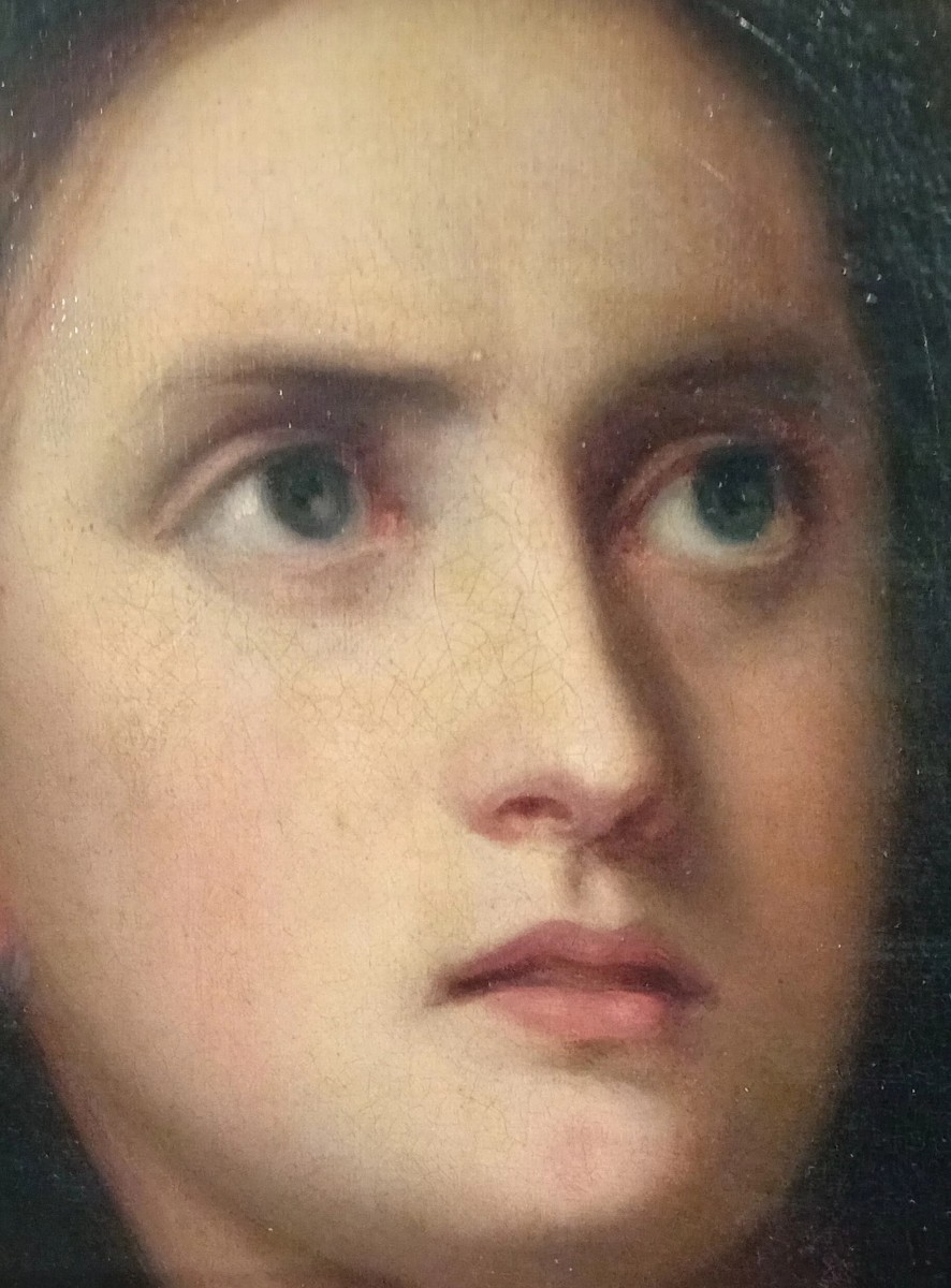 antico dipinto italiano, olio su tela,ritratto di giovane-photo-3