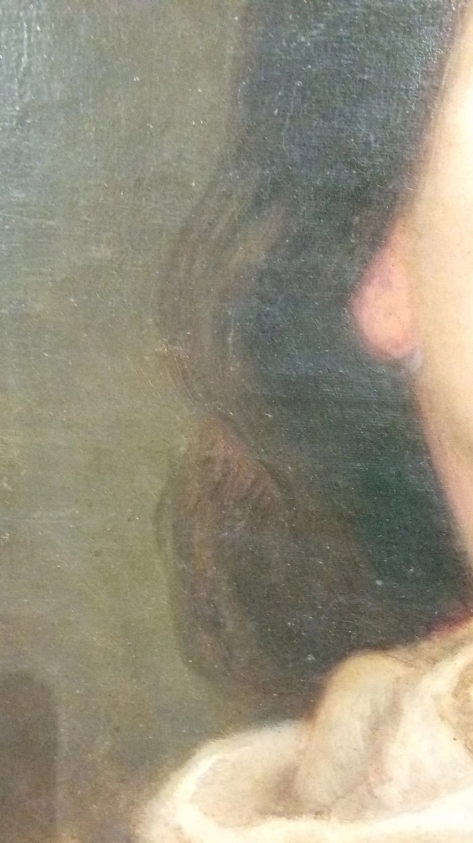 antico dipinto italiano, olio su tela,ritratto di giovane-photo-4