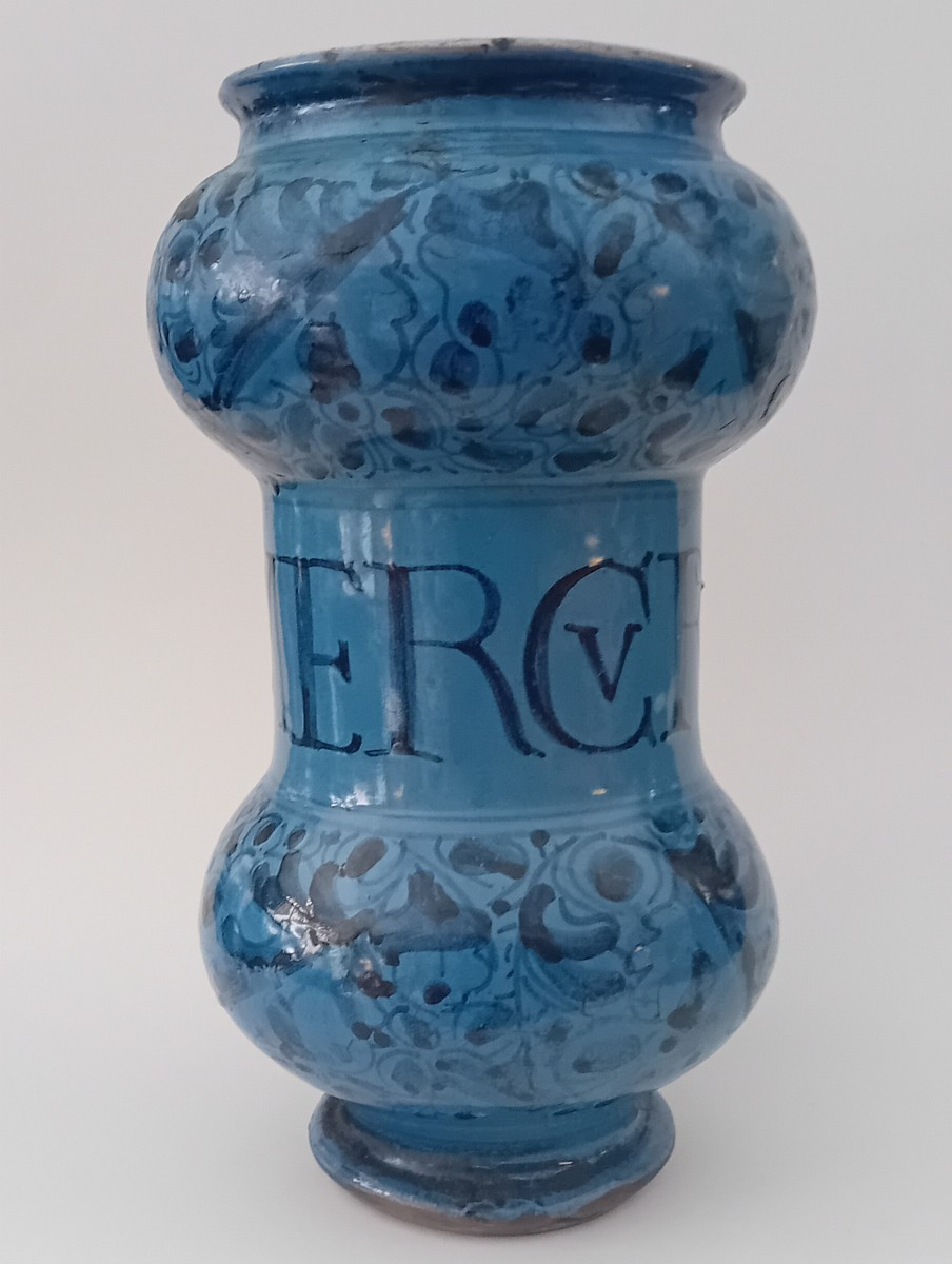 Antica coppia di vasi da farmacia, Faenza XVII ° secolo-photo-4