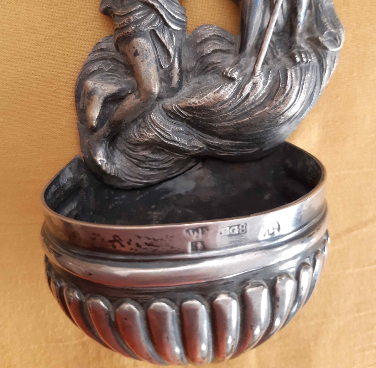 Antica aquasantiera in argento fuso, Palermo XVIII° secolo-photo-2