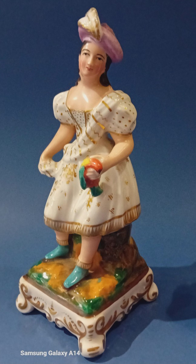 antica coppia di flacons porta profumo in porcellana,Parigi 19th secolo-photo-3