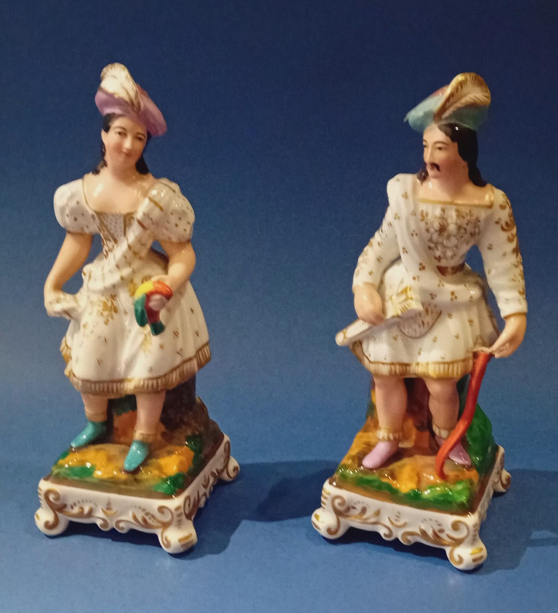 antica coppia di flacons porta profumo in porcellana,Parigi 19th secolo-photo-2