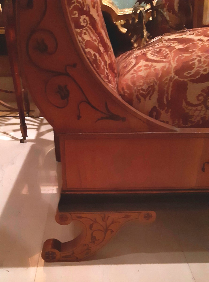 Antico divano intarsiato Carlo X°-photo-3