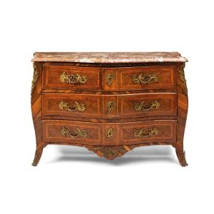 antico cassettone Luigi XIV in ebano violetto e legno di rosa