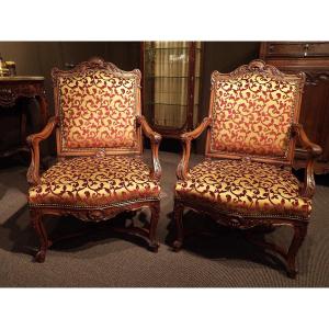 Pair Of Louis XV Style Armchairs