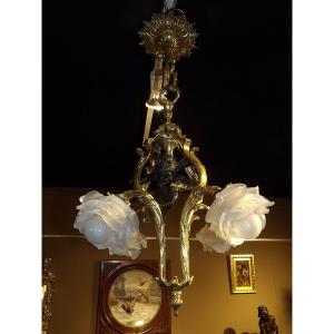 Bronze Chandelier With Amour