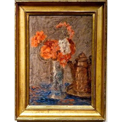 Flowers In A Vase By Francois Alexandre Bonnardel