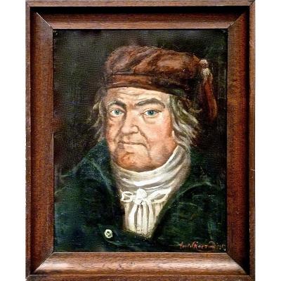 Portrait With Cap In 1814 By Louis Rocton