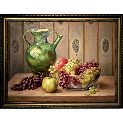 Anne Bertrand - Ecole Lyonnaise - Composition Of Fruits