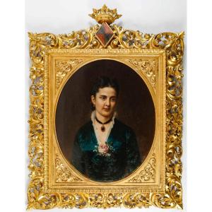 Hst Portrait Of Young Woman With Pendant