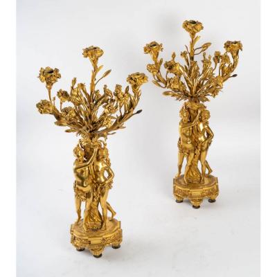 Pair Of Candelabra With Women XIX