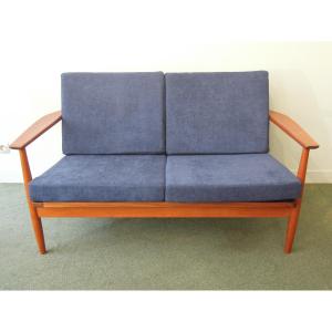 Scandinavian 2-seater Teak Bench From The 60s