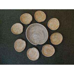 Set Of 8 Plates And 1 Shell Dish By Marcel Guillot
