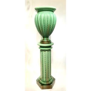 Cache Pot And Column In The Taste Of Massier.