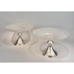 Pair Of Silver And Dutch Crystal Display Cups From The Nineteenth Century