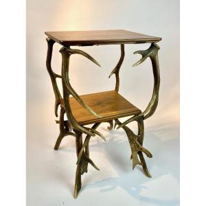 Black Forest Table, Deer Antler Legs