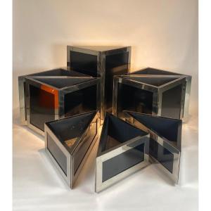 Set Of 7 Vintage Planters And 1 Pedestal