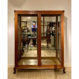 An Oak Display Cabinet, 