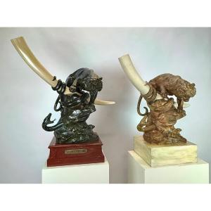 A Plaster And Bronze Sculpture By Alfons Lambert Baggen 