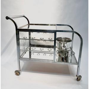 An Art Deco Rolling Bar Cart