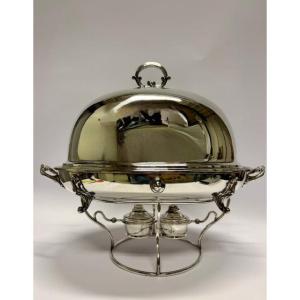 Silver-plated Bain-marie With Domed Cover, Dating From The Early 20th Century.