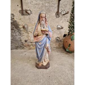 Life-size Antique Religious Statue Of Saint Joaquin