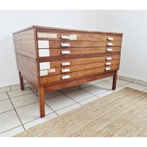 Vintage Style Teak Chest Of Drawers, Mid-century Style, With Architect-designed Drawers