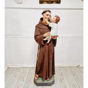 Life-size Antique Religious Statue Of Saint Anthony
