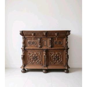 Antique Wardrobe In The French Renaissance Style From The 19th Century