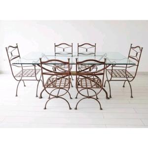 Vintage Provençal Dining Table And 6 Chairs