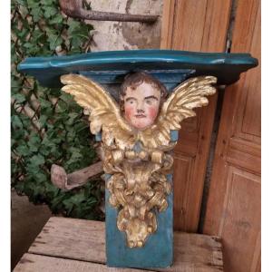 Antique Church Console, 19th-century Religious Sculpture