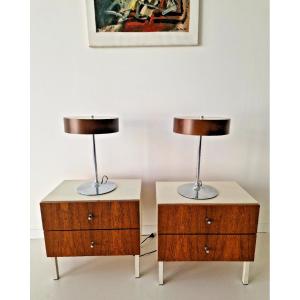 Pair Of Vintage Malibu Lamps, Retro 1970s Style.