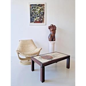 Mid-century Coffee Table With Tiled Top, Juliette d'Asti Style, 1960s, Design By I