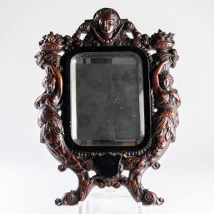 Neo-renaissance Bevelled Mirror In Rosewood, 19th
