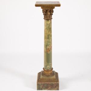 Colonne en onyx vert et bronze doré, XIXe