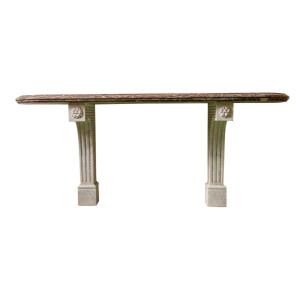 Console en marbre blanc et rouge, XIXe