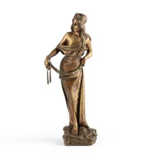 Emmanuel Villanis (1858-1914), Talisman, bronze patiné, XIXe