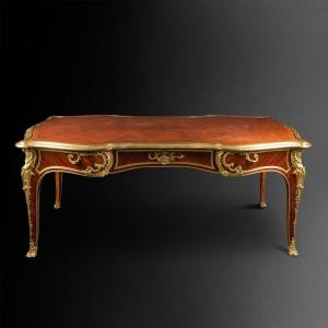 Henry Dasson (1825-1896), Louis XV Style Bureau Plat, 1882