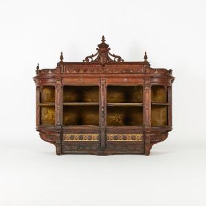 Maison Krieger, Damon & Colin, Paris, Carved Oak Wall Shelf, 1892