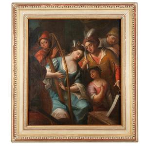 École Florentine du XVIIe, Le concert, huile sur toile, XVIIe