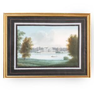 Italian School, Series Of 4 Watercolors Enhanced With Gouache, 19th