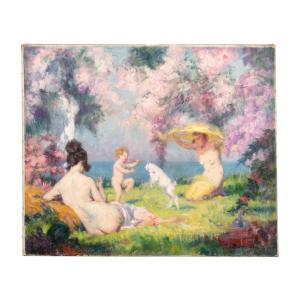 Julien Louis Tavernier (1879-1939), Spring, Oil On Canvas, 1923