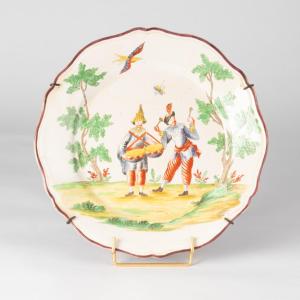 Milano Faience Plate "the Musicians", 19th