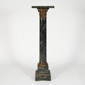 Sea Green Marble And Gilded Bronze Column, 19th