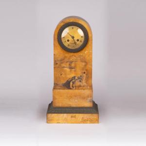 Yellow Siena Marble And Bronze Clock, 19th 